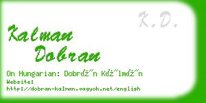 kalman dobran business card